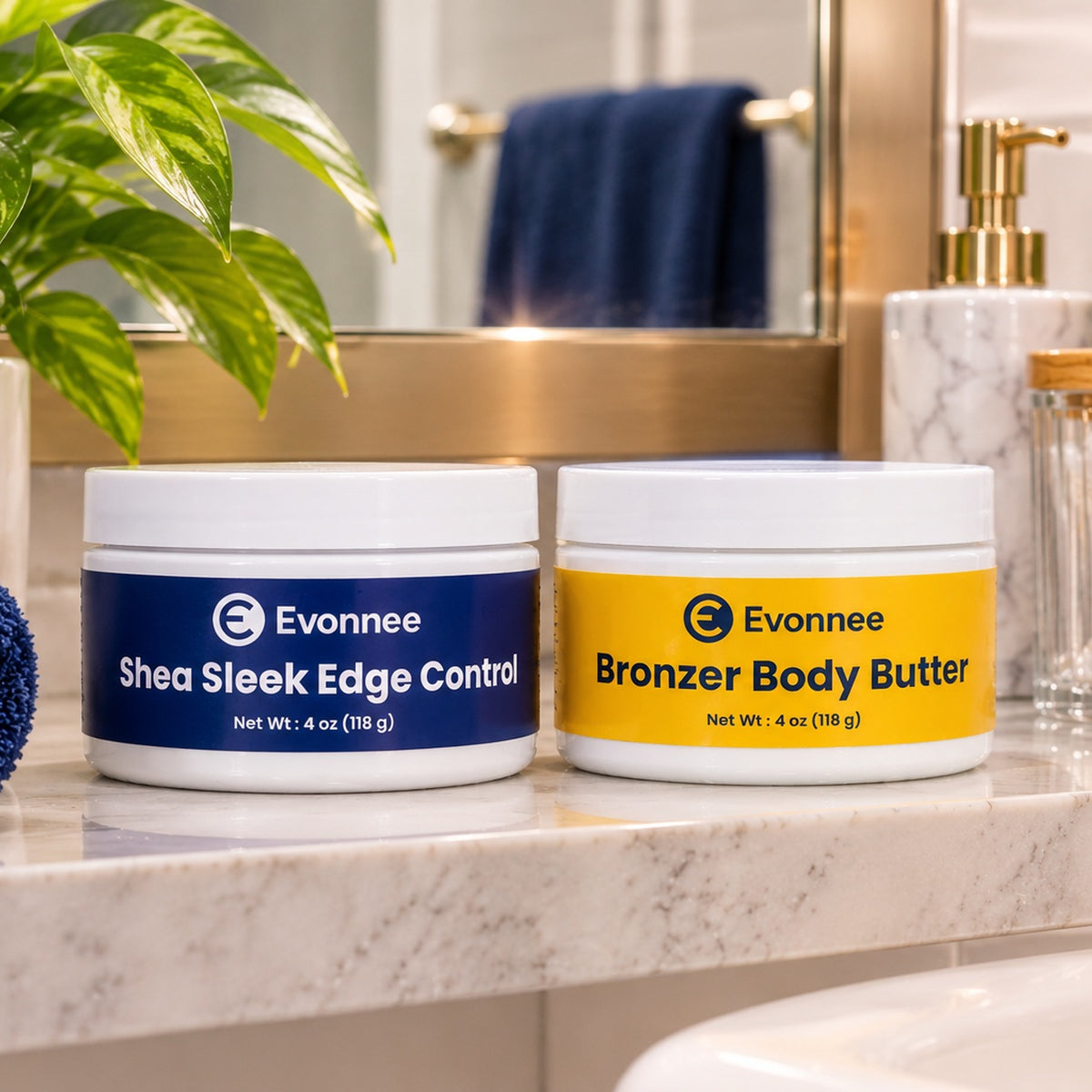 Evonnee Radiant Sleek Duo (Body Butter & Edge Control Set)
